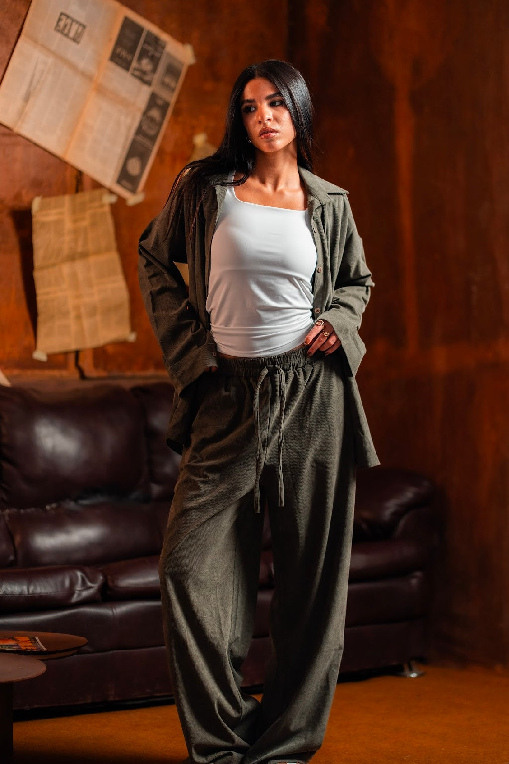 The Velvet Stride Set For Her - Olive