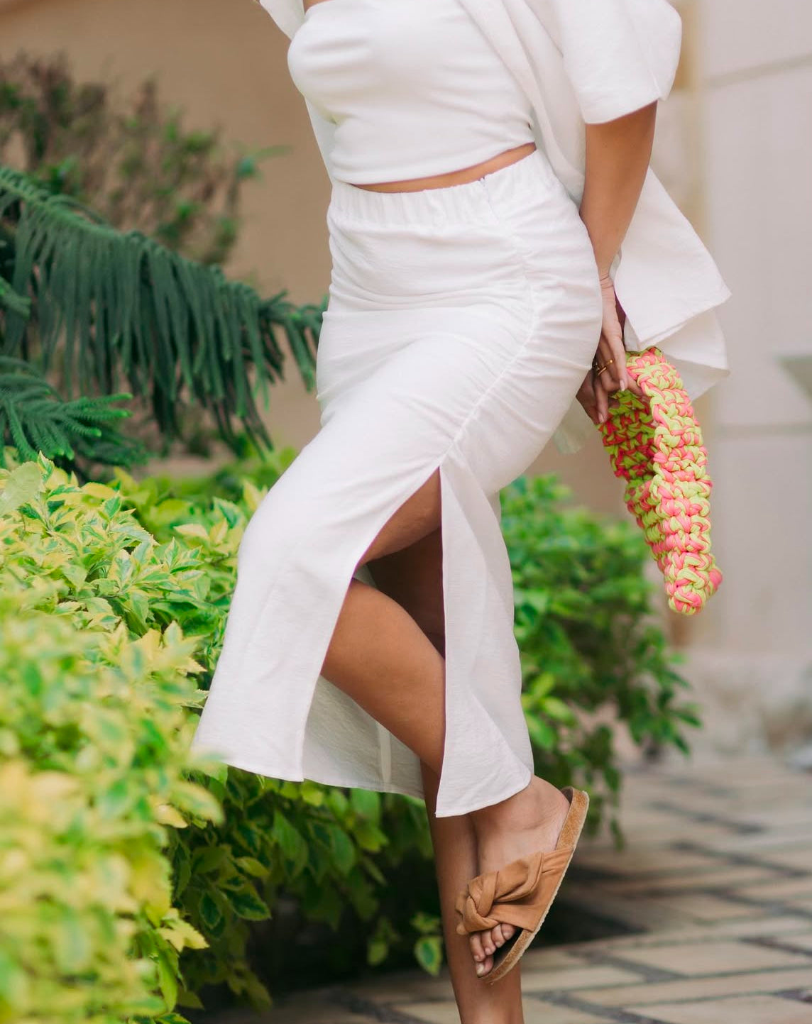 Slit Tall Linen Skirt