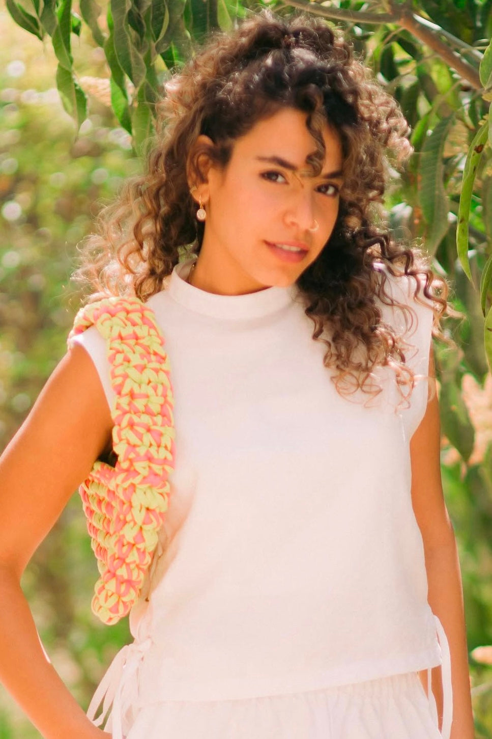 Rustic Linen Top with Strings