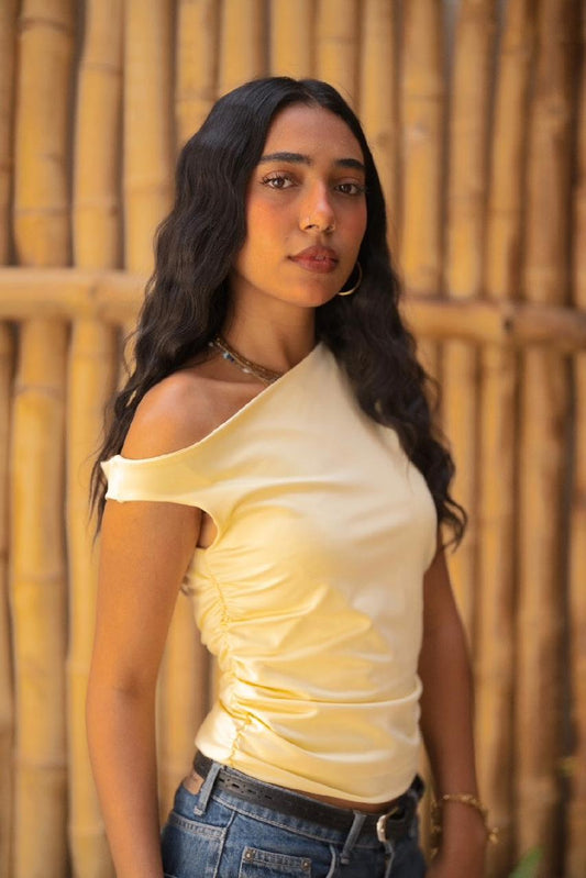 Butter Yellow Drop Shoulder Top