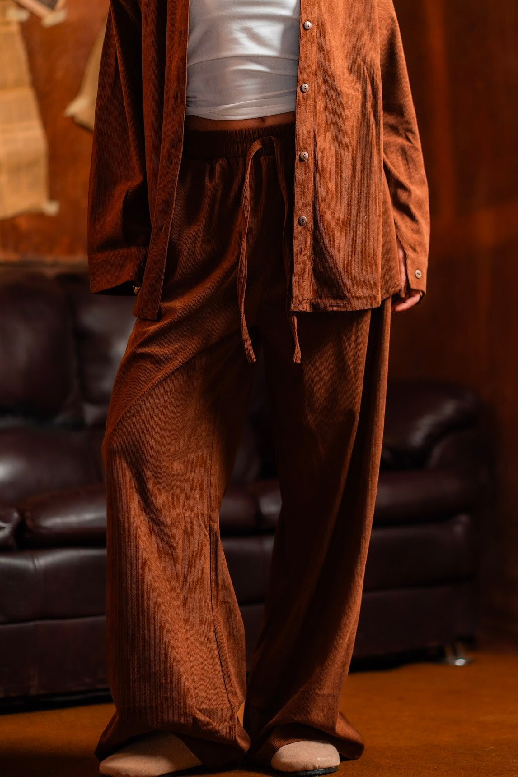 The Velvet Stride Pants for Her - Brown