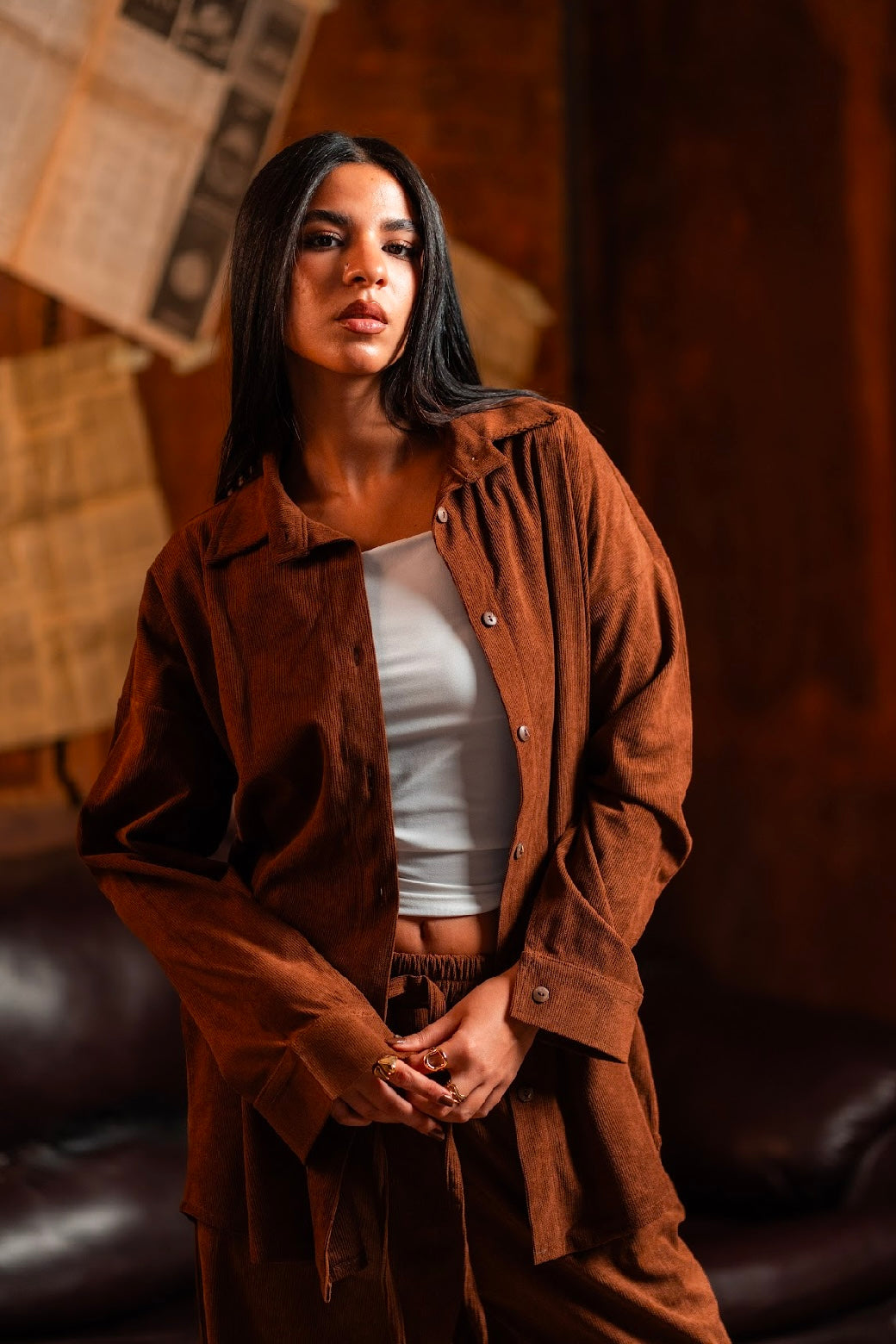 The Velvet Stride Chemise for Her - Brown