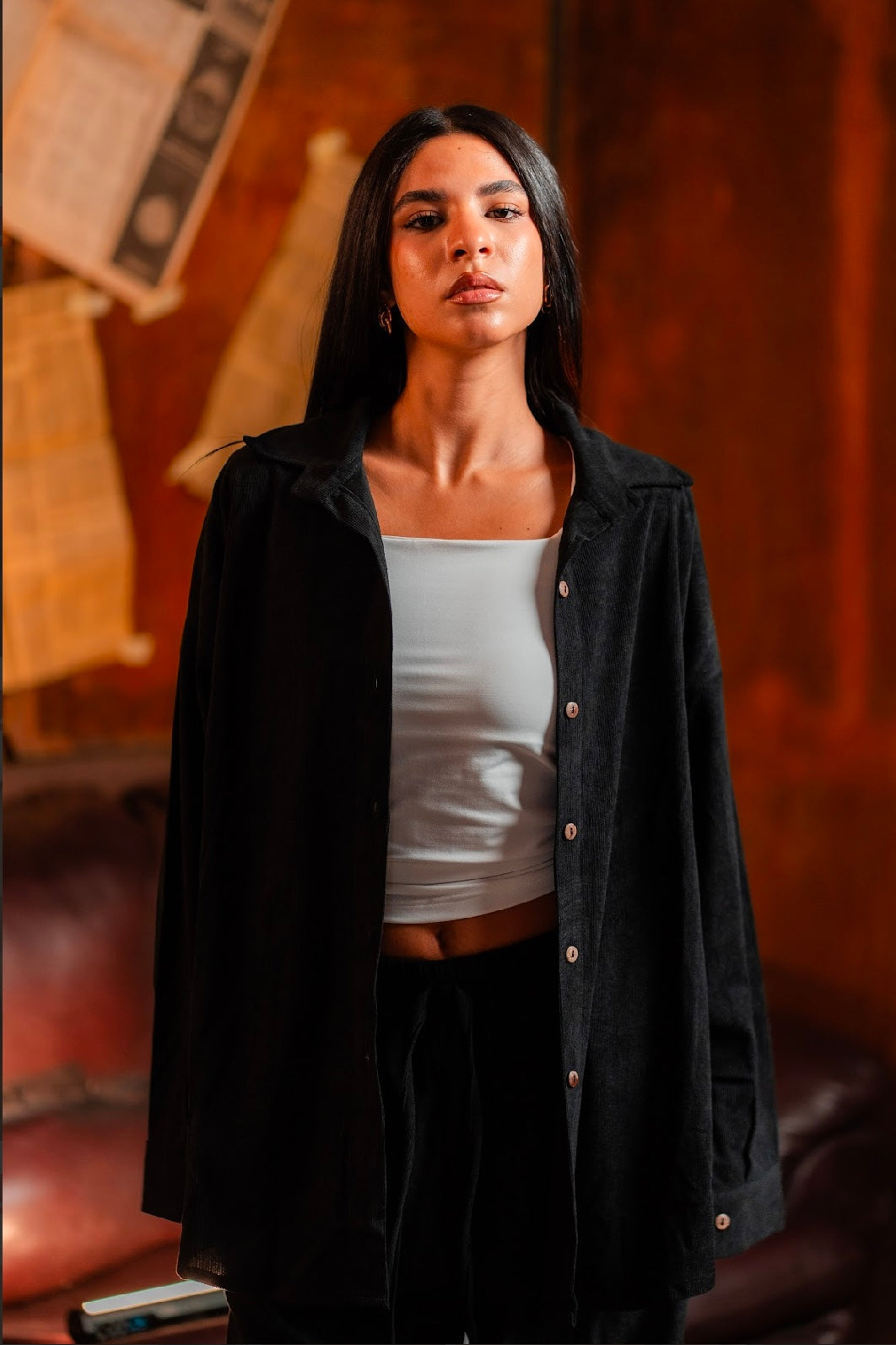 The Velvet Stride Chemise for Her - Black