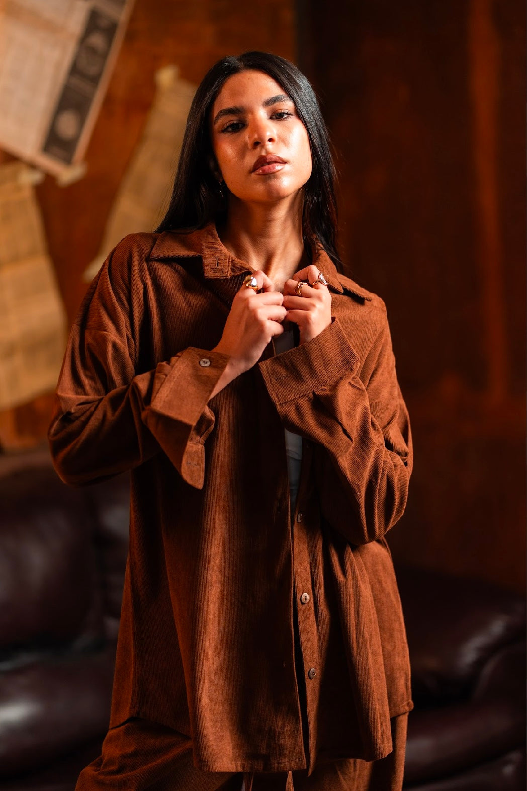 The Velvet Stride Chemise for Her - Brown