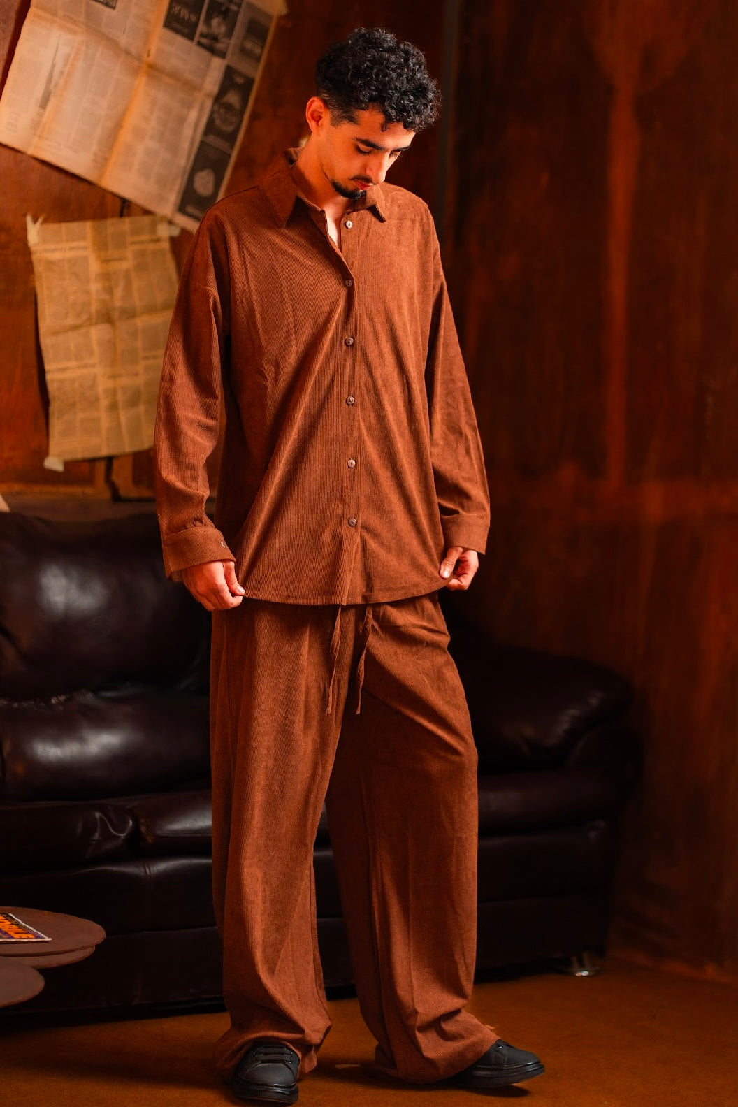 The Velvet Stride Set For Him - Brown