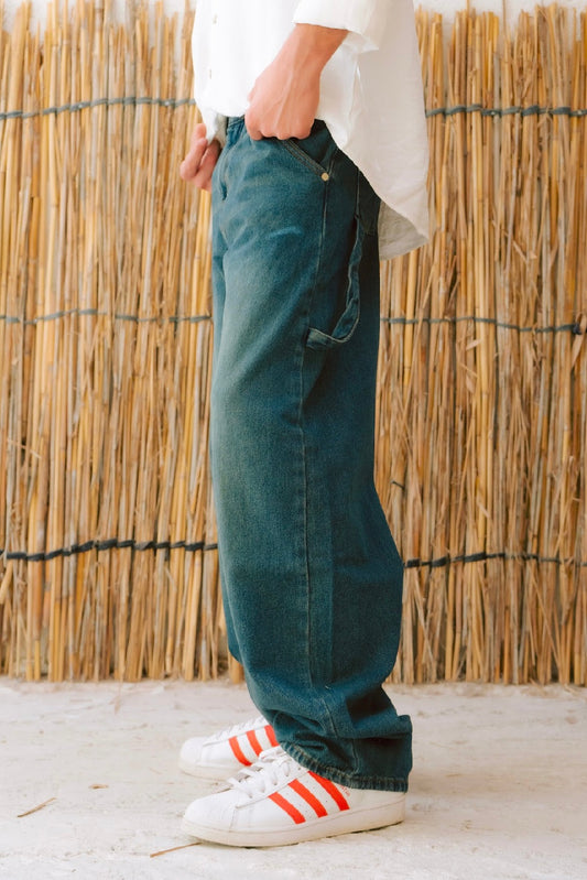 Dark Blue Baggy Denim For Him