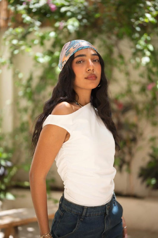 White Drop Shoulder Top