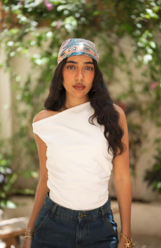 White Drop Shoulder Top