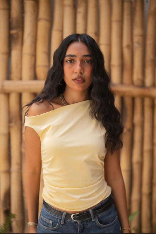 Butter Yellow Drop Shoulder Top